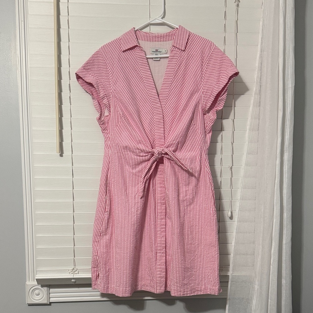 Vineyard Vines Pink Searsucker Dress